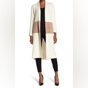 Bobeau Chevron Waist Knit Shawl Cardigan